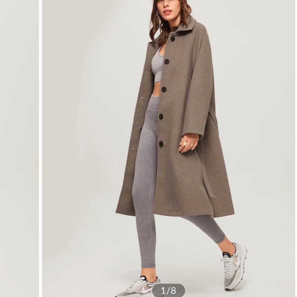 Elegant Women's Long Brown Coat